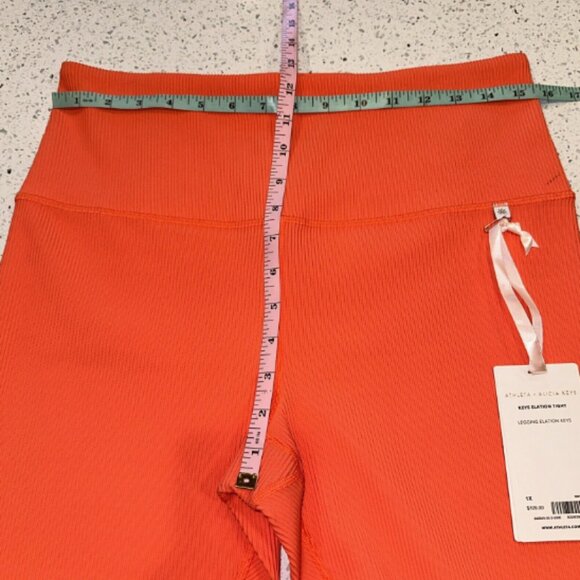 Athleta x Alicia Keys size 1X Jewel Orange Ribbed Elation Tight Leggings NWT - Picture 11 of 14